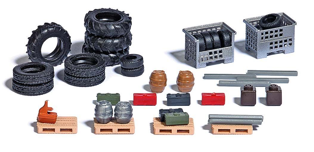 8832 Gitterboxen2 Busch 8832 - Gitterboxen mit Füllgut TT 1:120
